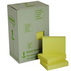 POST-IT Bloc notes adhésives recyclables - Jaune - 38 x 51 mm Image