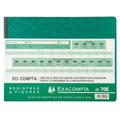 EXACOMPTA 70E Registre de Comptabilité - SCI (Société civile immobilière) 