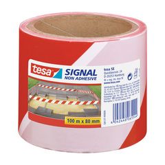 TESA Ruban de délimitation zones à risques - Blanc/Rouge  - Blanc/Rouge (Signalétique 58137)