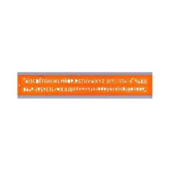 MINERVA : Trace-lettres en plastique - Orange transparent - 7 mm