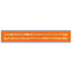 MINERVA : Trace-lettres en plastique - Orange transparent - 8 mm
