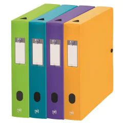 Boite de classement Memphis avec bouton - 40 mm - 4 couleurs : OXFORD Photo