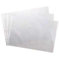 Lot de 10 Pochettes transparentes perforées - A3 à l'italienne : OXFORD Photo