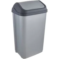 Poubelle avec couvercle - 50 litres - Argent/Anthracite KEEEPER Swantje