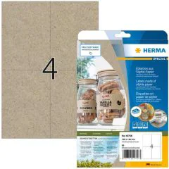 Étiquettes adhésives - 105 x 148 mm A6 - brun naturel HERMA Lot de 80 - image
