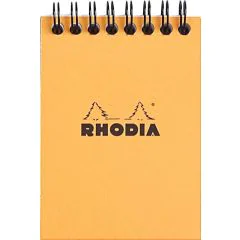 Bloc-notes quadrillé à spirale - Couverture Orange - 75 x 105 mm A7 RHODIA 