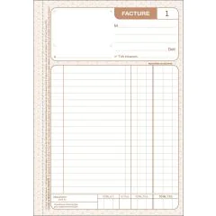 FACTURE Carnet autocopiant Dupli - 210 x 148 mm 1222D Le Dauphin Modèle