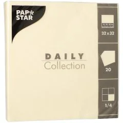 Photo Serviettes de table en papier - 330 x 330 mm - Crème PAP STAR Color