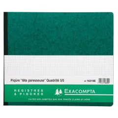 EXACOMPTA 16310E : Registre quadrillé à tête paresseuse - 270 x 320 mm couverture