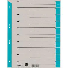 Photo Intercalaires en carton - 240 x 300 mm - 230g/m² - Gris/Bleu clair : LEITZ Lot de 100 - 1652-00-30