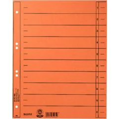 Photo Lot de 100 Intercalaires en carton - 240 x 300 mm - Orange : LEITZ - 1658-00-45