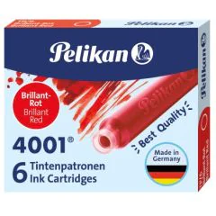 Photo Cartouches d'encre - Rouge PELIKAN 4001 TP/6