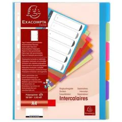 Jeu de 6 intercalaires translucides Chromaline - Format A4 - Assortiment EXACOMPTA Image
