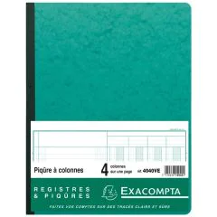 EXACOMPTA 4040E Registre 4 colonnes - 320 x 250 mm - Jaune