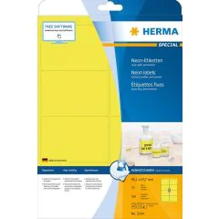 Étiquettes adhésives - Jaune fluorescent - 99,1 x 67,7 mm HERMA 5144