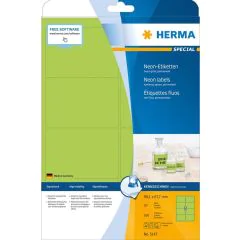 Étiquettes adhésives - Vert fluorescent - 99,1 x 67,7 mm HERMA 5147