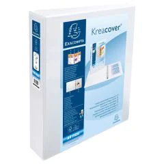 EXACOMPTA 51823E : Classeurs personnalisables avec 3 pochettes - Blanc