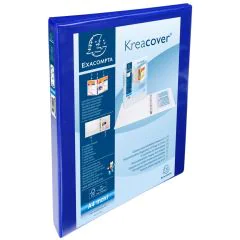 EXACOMPTA 51840BE : Lot de 10 classeurs personnalisables avec 3 pochettes - Bleu - Dos de 34 mm