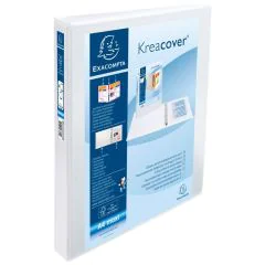 EXACOMPTA 51843E : Lot de 10 classeurs personnalisables avec 3 pochettes - Blanc - Dos de 60 mm
