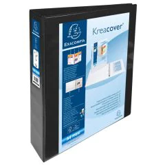 EXACOMPTA 51843NE : Classeurs personnalisables avec 3 pochettes - Noir - Dos de 60 mm