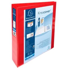 EXACOMPTA : 10 classeurs personnalisables avec 3 pochettes - Rouge  51843RE