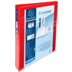 EXACOMPTA 51846RE : Classeurs personnalisables avec 3 pochettes - Rouge - Dos de 44 mm
