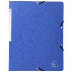 Chemise à élastiques sans rabat Carte lustrée - Bleu EXACOMPTA Modèle