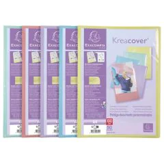 Porte-vues Souple Personnalisable - Assortiment Pastel - A4 - 100 vues : EXACOMPTA assort