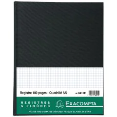 Registre - 100 pages quadrillées et foliotées - EXACOMPTA 6411E