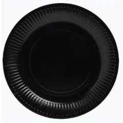 Assiette jetable en carton - Noir - 230 mm PRO NAPPE Lot de 20