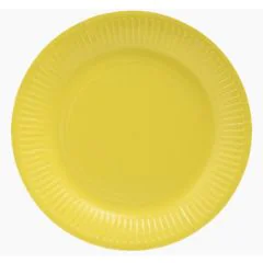 Assiette jetable en carton - Jaune - 230 mm PRO NAPPE Lot de 20