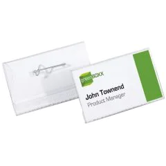 Lot de 50 Badges avec épingle torsadée - 90 x 54 mm : DURABLE Visuel