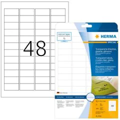 Étiquettes adhésives - Transparente - 45,7 x 21,2 mm HERMA 8016 Signaletique