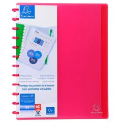 Protège-documents amovibles translucide de 60 vues - Rouge EXACOMPTA Image