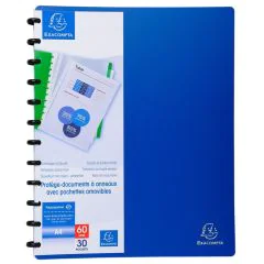 Protège-documents amovibles à anneaux de 60 vues - Bleu EXACOMPTA Image
