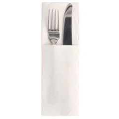 Pochette Serviette à couverts - Blanc PAP STAR  Royal Lot de 50