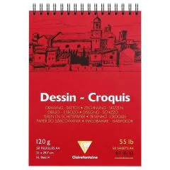 Bloc de 50 feuilles de papier à dessin A4 CLAIREFONTAINE