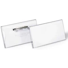 Lot de 100 Badges avec une pince plate - 75 x 40 mm : DURABLE Photo
