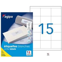 Étiquettes adhésives 70 x 50,8 mm AGIPA 118996