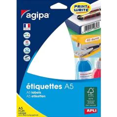 Étiquettes adhésives 16 x 22 mm - Blanc AGIPA 114007 Modèle