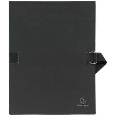 EXACOMPTA : Chemises toilées à sangle 721E  - Noir (Classement documents)