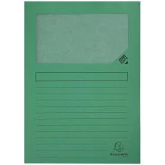 Lot de 100 Chemises à fenêtre - Vert Vif: EXACOMPTA Forever