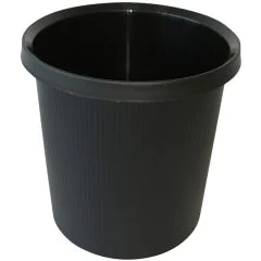 Corbeille à Papier lignée 18 litres - Noir HELIT