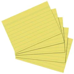 Lot de 100 Fiches Bristol lignées - 148 x 210 mm - Jaune : HERLITZ Visuel