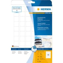 Étiquettes adhésives Jet d'Encre - 25,4 x 25,4 mm. - Blanc HERMA 8831