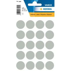 HERMA 1888 : Lot de 100 étiquettes adhésives rondes - 19,0 mm - Gris