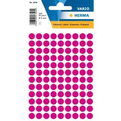 HERMA : Lot de 540 étiquettes adhésives rondes - 8,0  mm - Rose