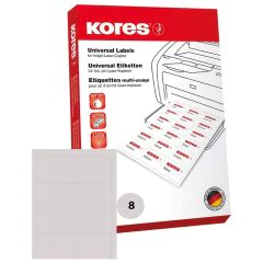 Photo Étiquettes adhésives blanches - 105 x 74 mm : KORES L10574