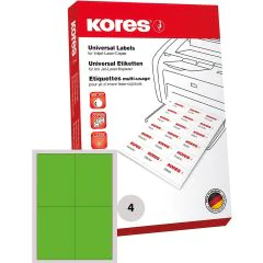 Lot de 400 étiquettes adhésives - Vert - 105 x 148 mm : KORES Visuel
