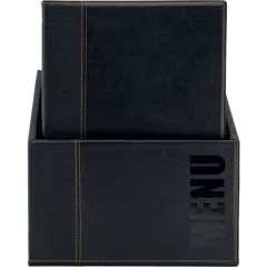 Protège-menus A4 avec boîte de rangement - Noir : SECURIT Trendy Lot de 20 Visuel